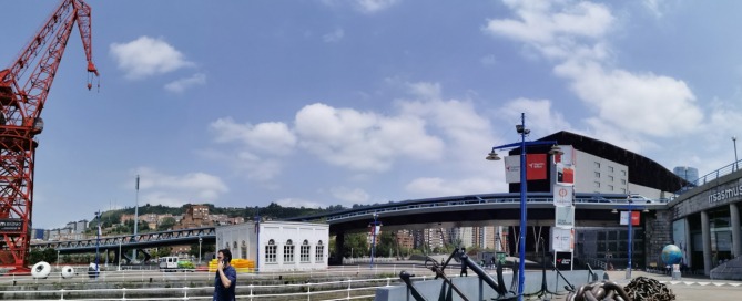 Aitor Delgado Tours outside Bilbao Basque Maritime Museum in august 2020