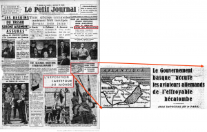 Noticias de Guernica y la Exposición de París. Le Petit Journal. 29 de abril 1937. Biblioteca Nacional de Francia